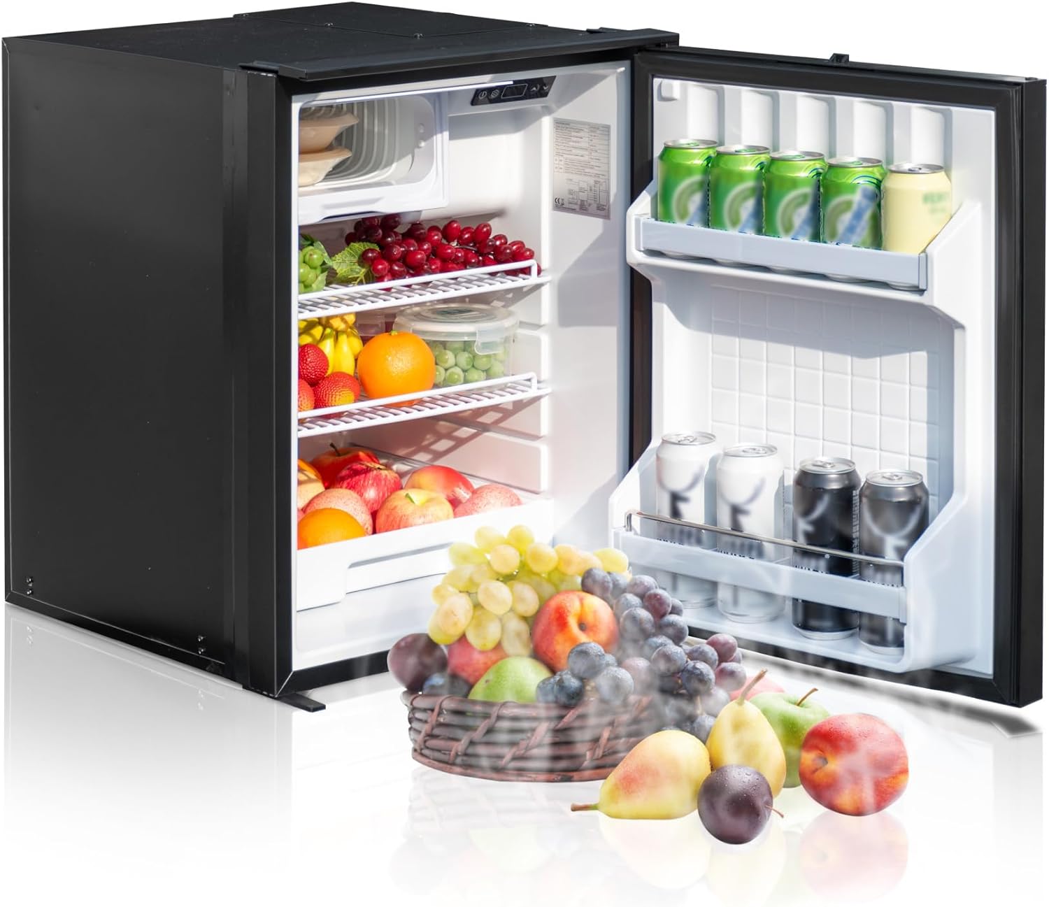 Refrigerador de compresor Smad 85L 12V/24V – Portátil y eficiente para autocaravanas, furgonetas, barcos y camiones

