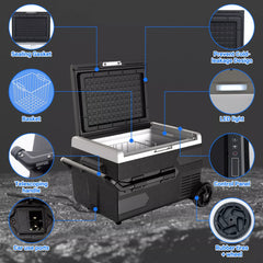 SMAD 65L 12V/24V Réfrigérateur Congélateur de Voiture – Portable, Économe en Énergie, Silencieux pour Camping-Car, Camion, Camping.